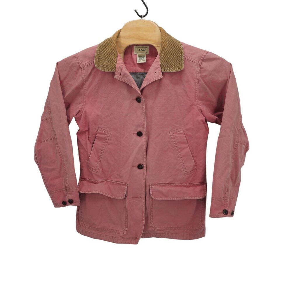 VTG LL Bean Chore Barn Field Coat Jacket Womens Medium Rose Pink 0 WY22 90s Coat - Picture 4 of 12